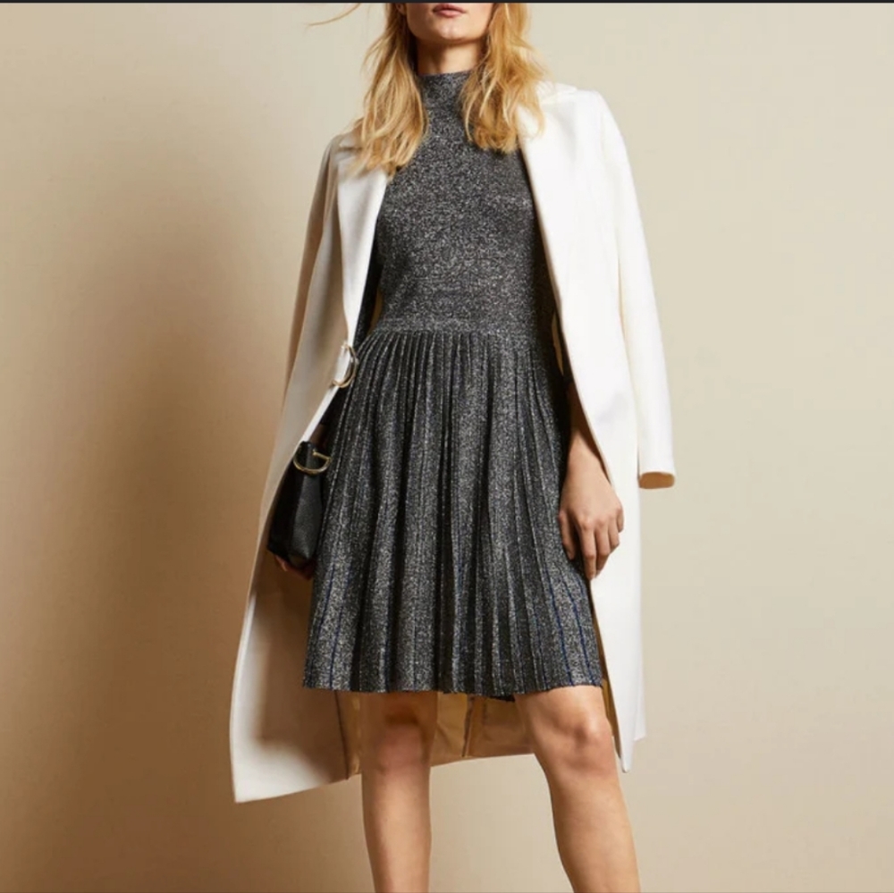 🍒NWT🍒 TED BAKER METALLIC GUNMETAL DRESS